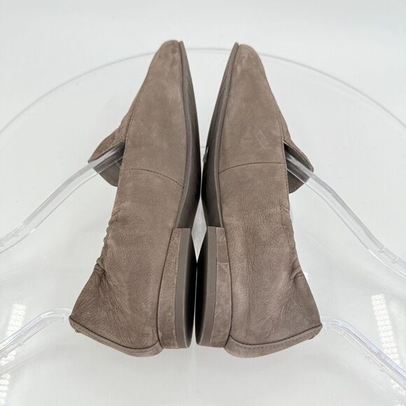 Eileen Fisher Sim Tumbled Nubuck Rye Taupe Suede Square Toe Loafer Flats Sz 8.5 - Picture 9 of 16
